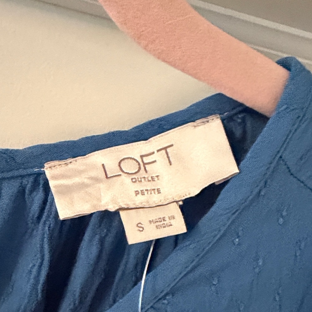 LOFT Blue Ruffle Dress - Picture 2 of 2